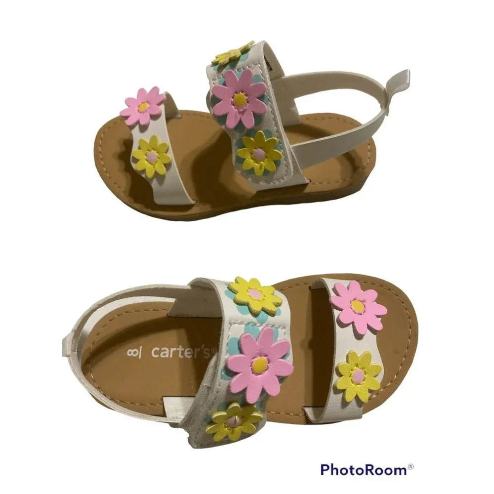 Carters Jojo White Floral Sandals Toddler Size 8 NEW